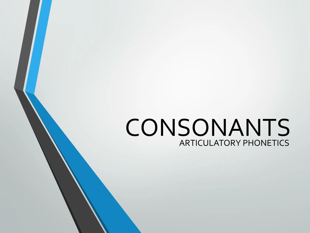 consonants