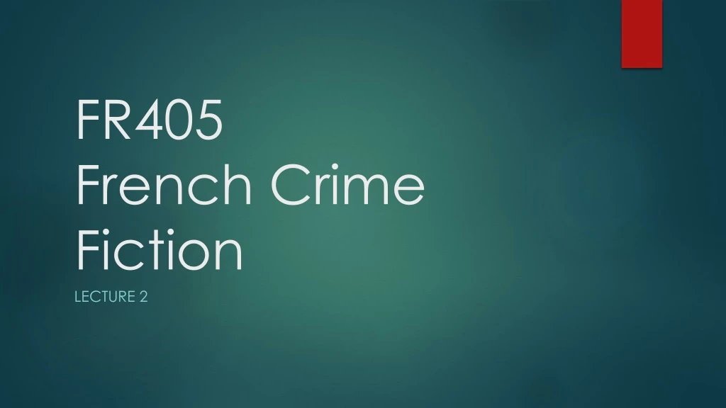 fr405 french crime fiction