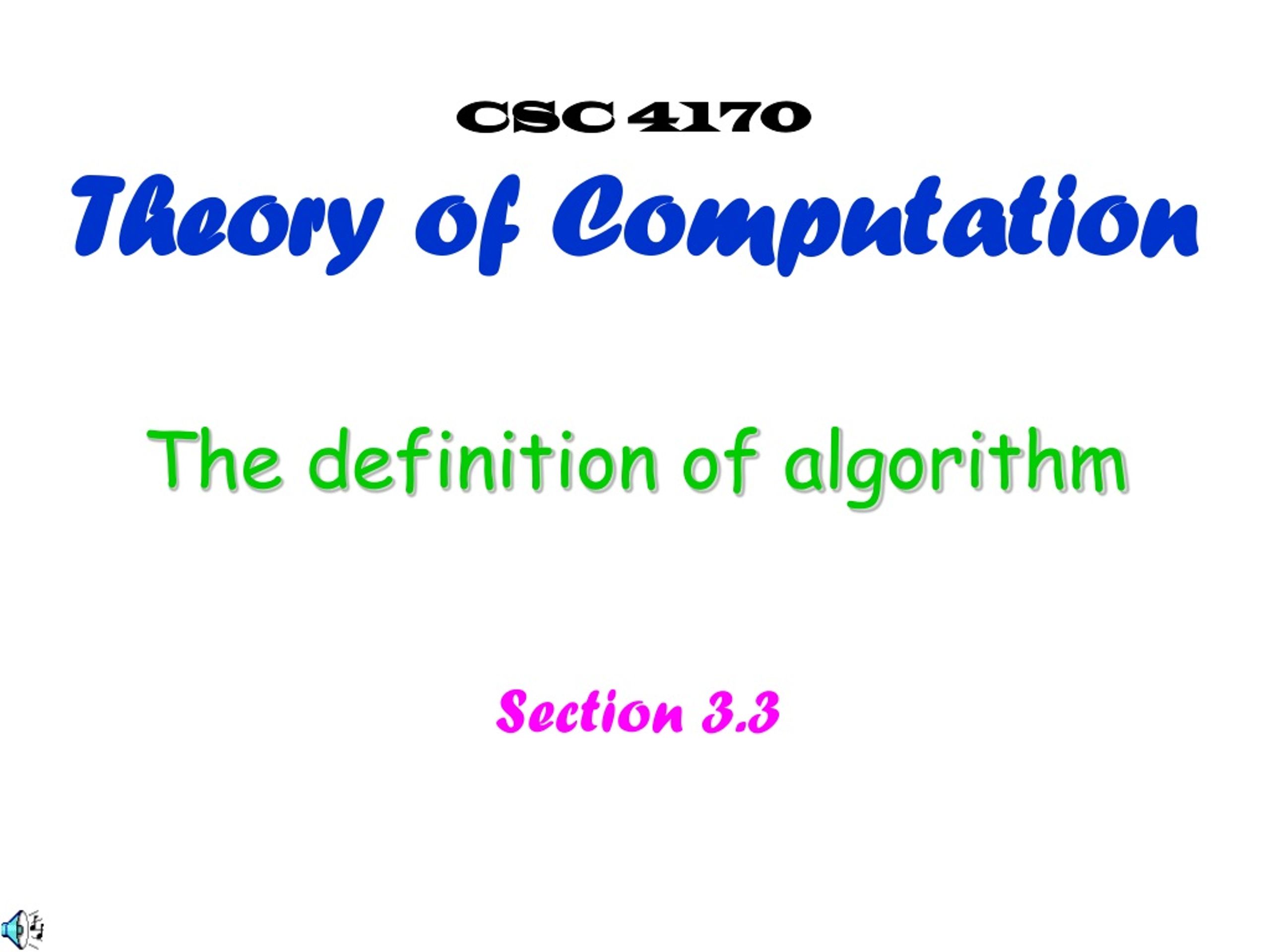 PPT - The definition of algorithm PowerPoint Presentation, free ...