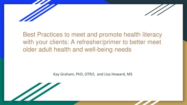 OT and Health Literacy: Current practices and recommended actions
