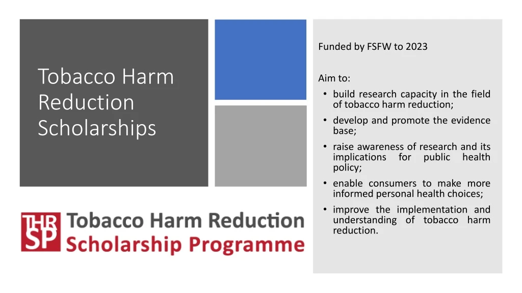 tobacco harm reduction scholarships