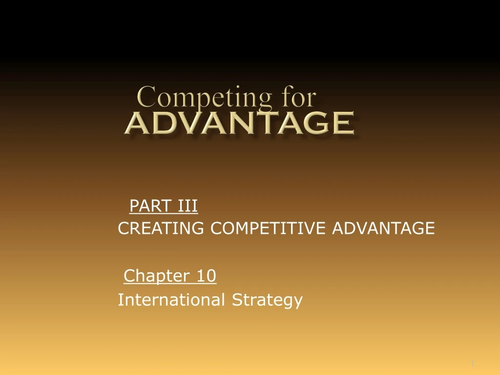 competing for advantage