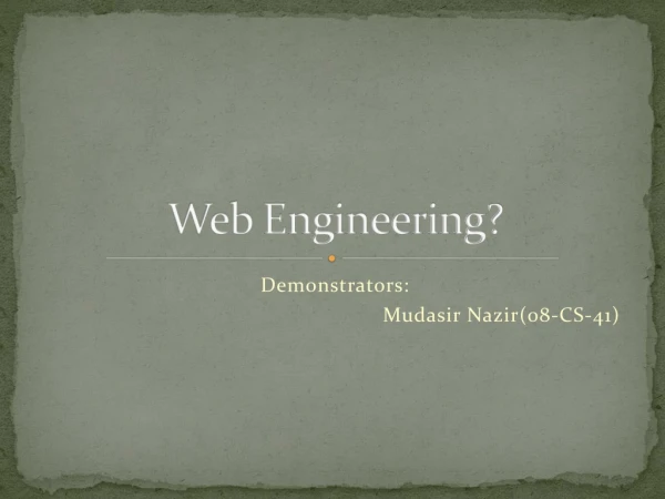 Web Engineering?