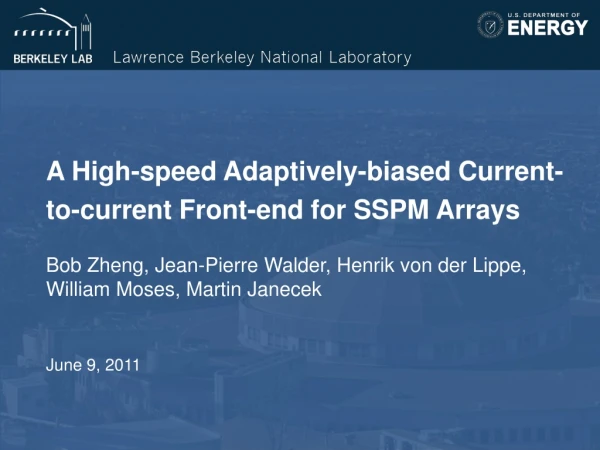 A High-speed Adaptively-biased Current-to-current Front-end for SSPM Arrays