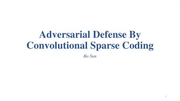 Adversarial Defense By Convolutional Sparse Coding