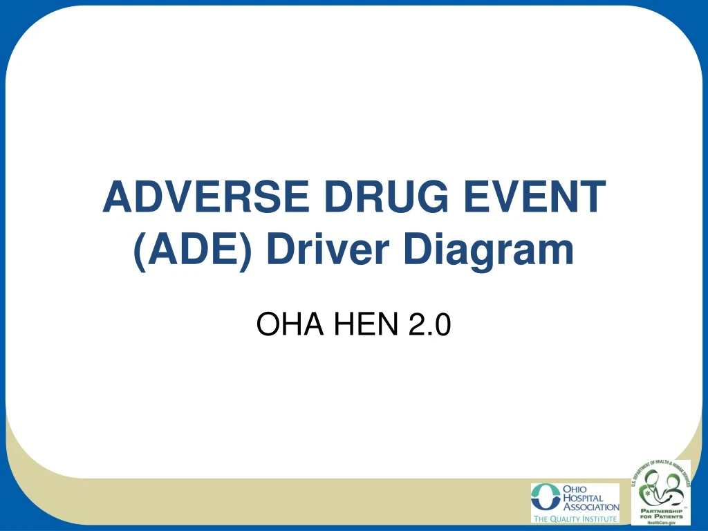 adverse drug event ade driver diagram