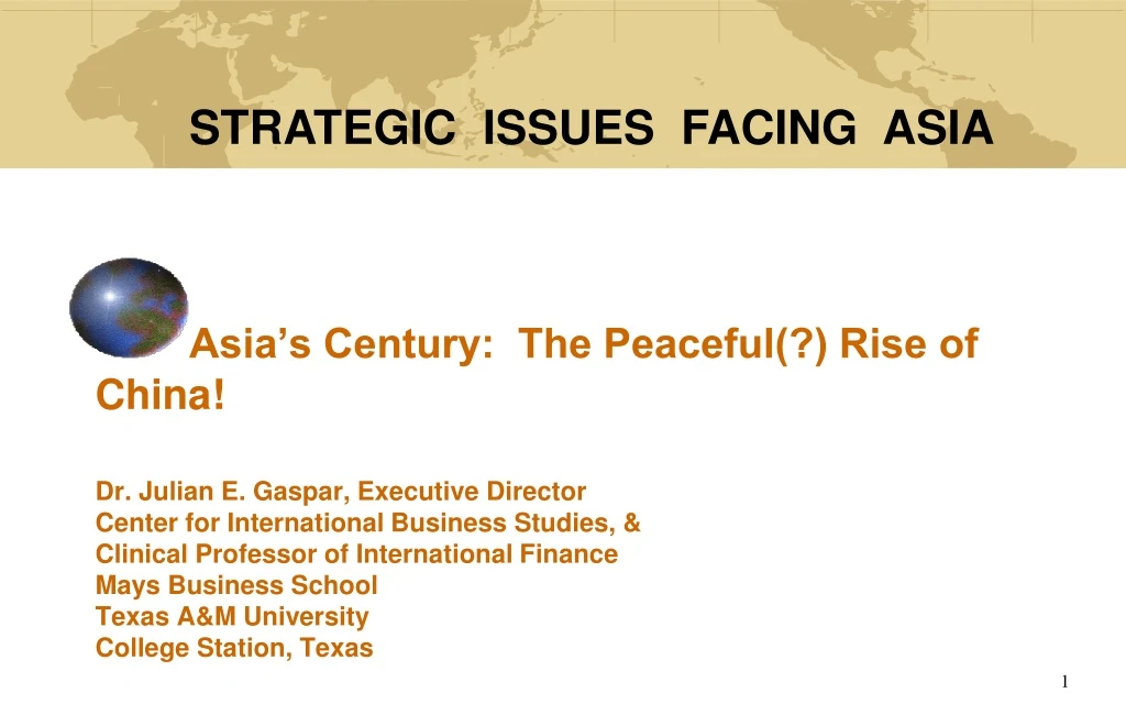 strategic issues facing asia