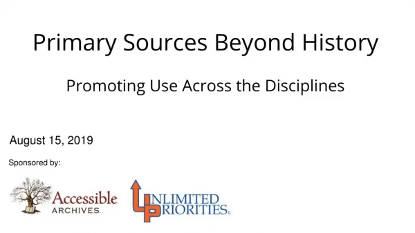 Primary Sources Beyond History