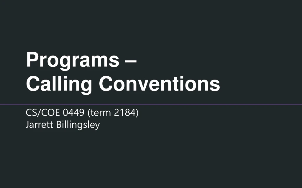 programs calling conventions