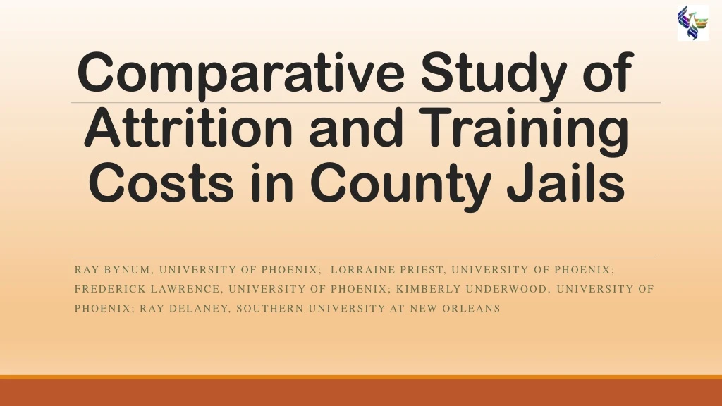 comparative study of attrition and training costs in county jails