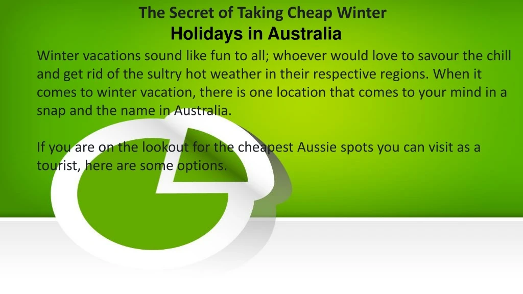 the secret of taking cheap winter holidays