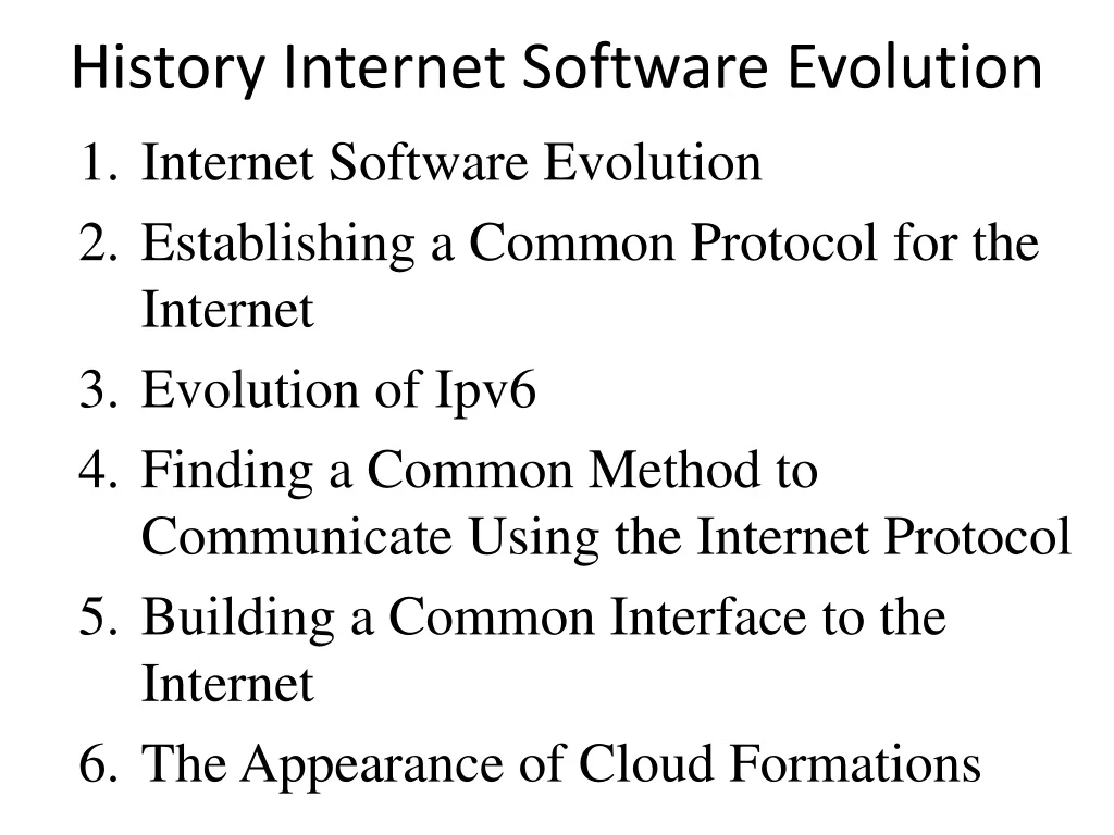 history internet software evolution