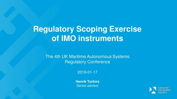 Regulatory Scoping Exercise of IMO instruments