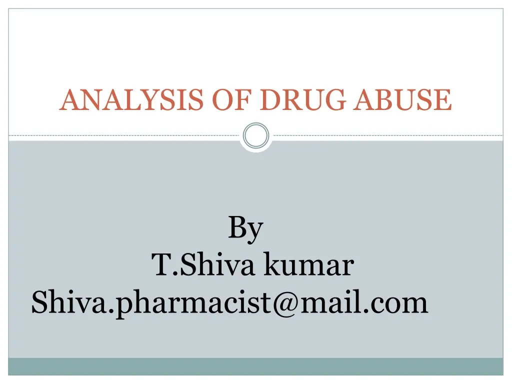 analysis of drug abuse