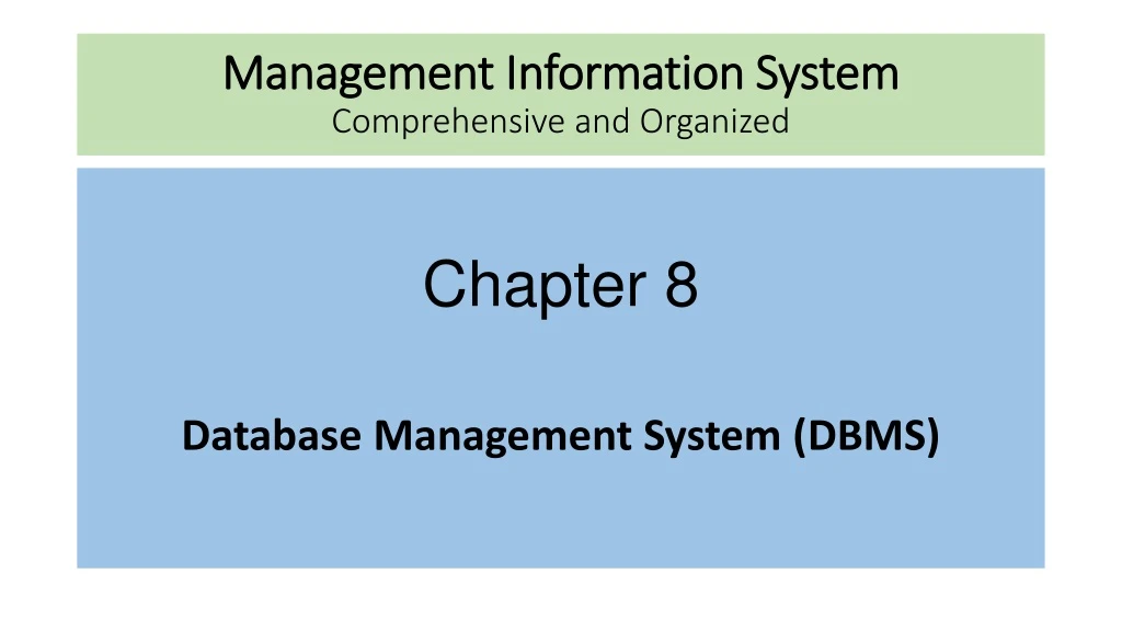 management information system comprehensive and organized