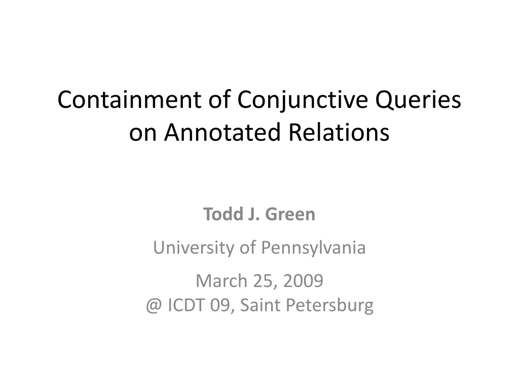 containment of conjunctive queries on annotated relations