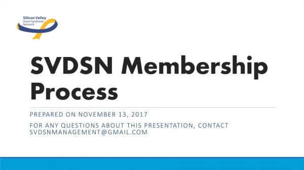 SVDSN Membership Process