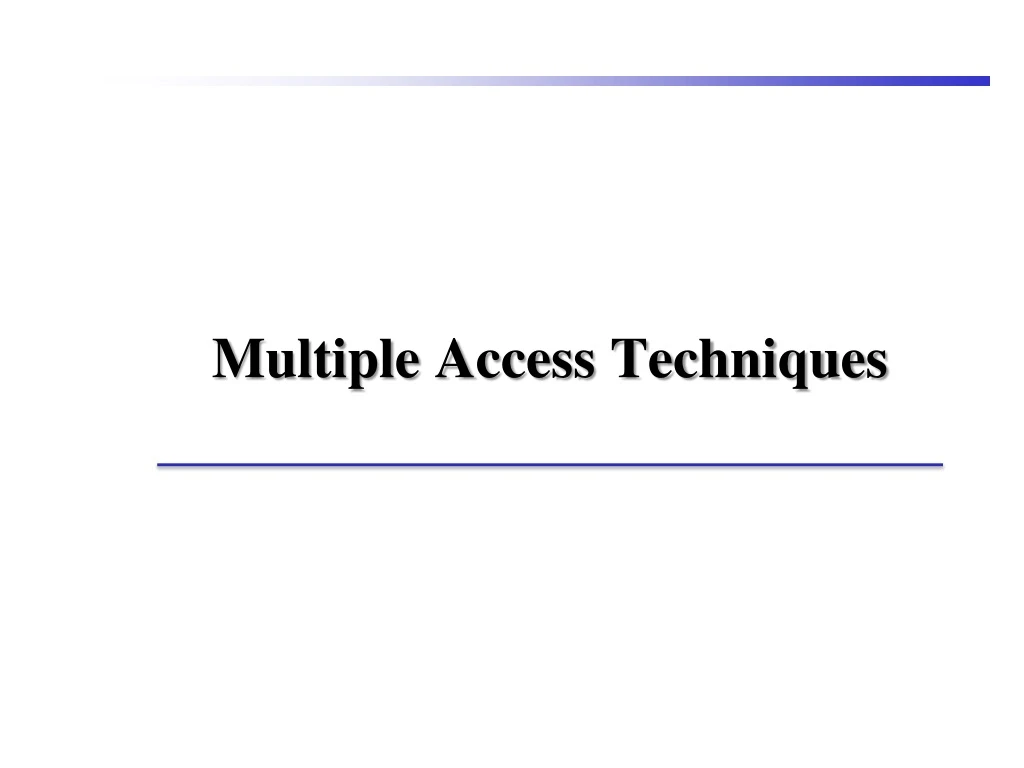 multiple access techniques