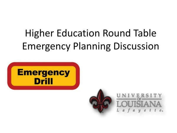 Higher Education Round Table Emergency Planning Discussion