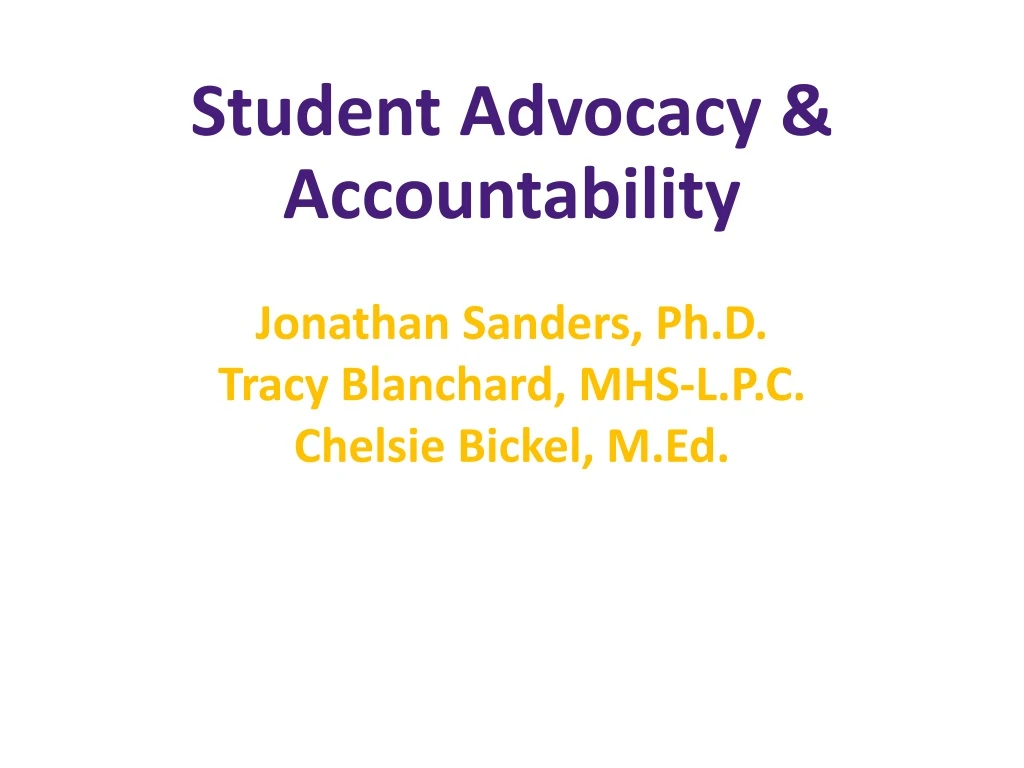 student advocacy accountability