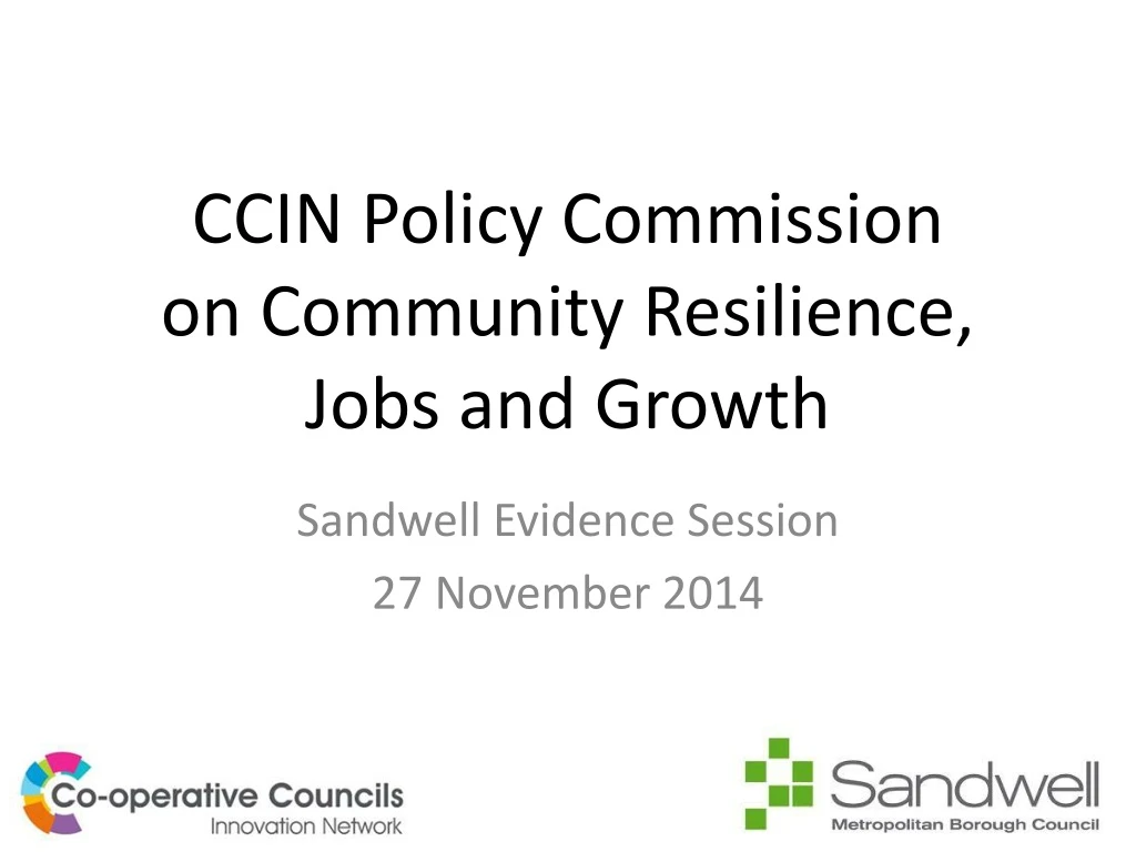 ccin policy commission on community resilience jobs and growth