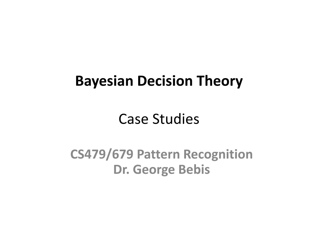 bayesian decision theory case studies