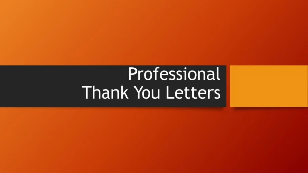 Professional Thank You Letters