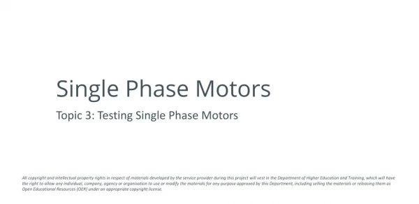 Single Phase Motors