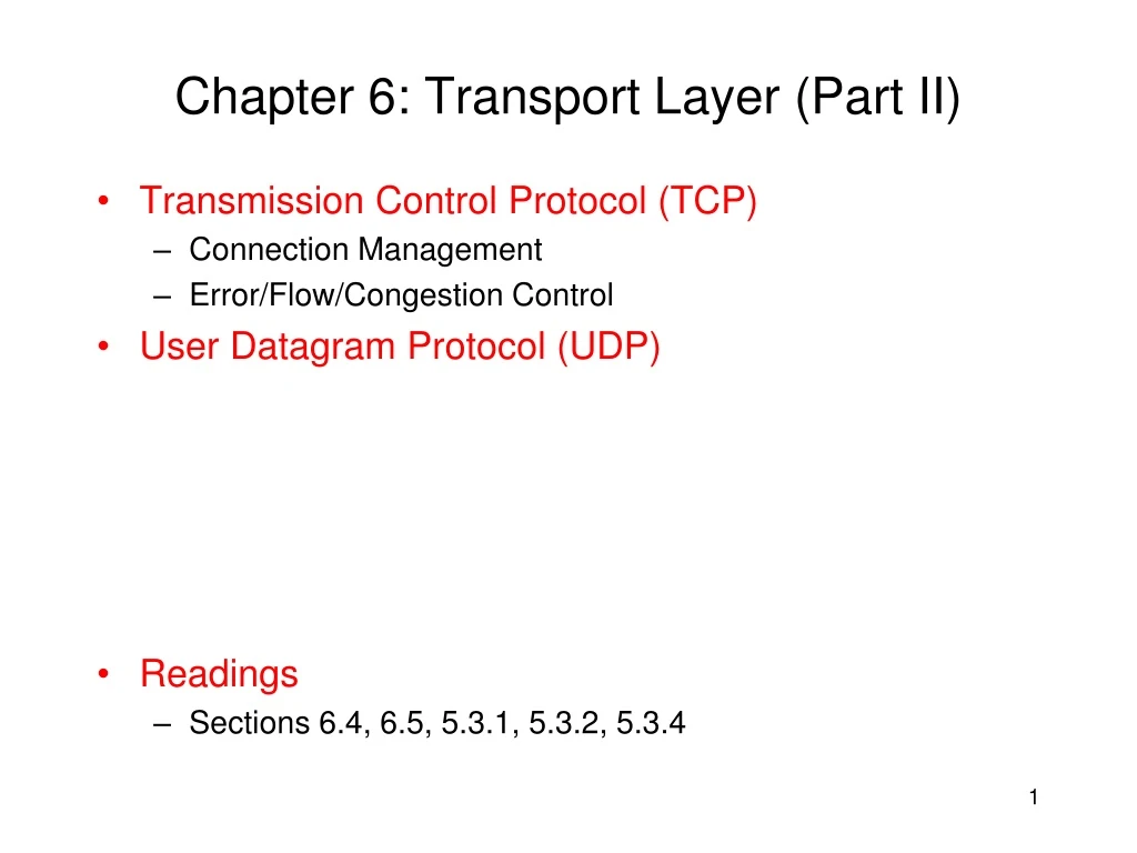 chapter 6 transport layer part ii