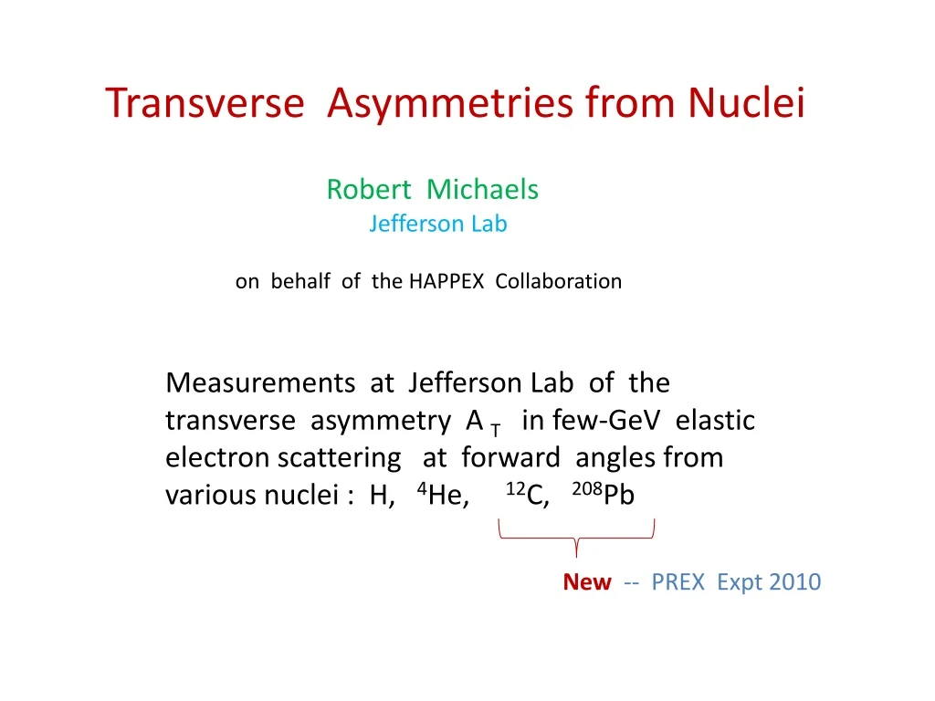 transverse asymmetries from nuclei