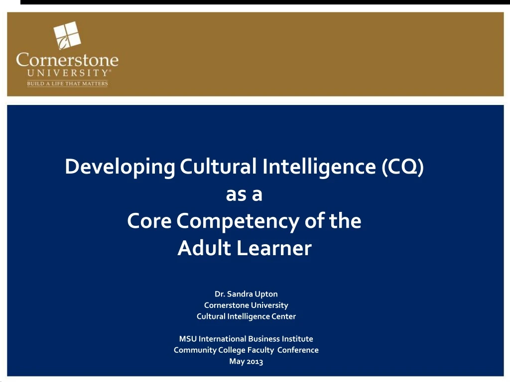 developing cultural intelligence cq as a core