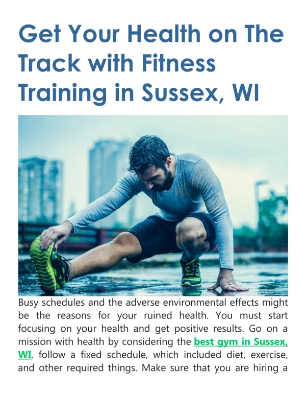 Get Your Health on The Track with Fitness Training in Sussex