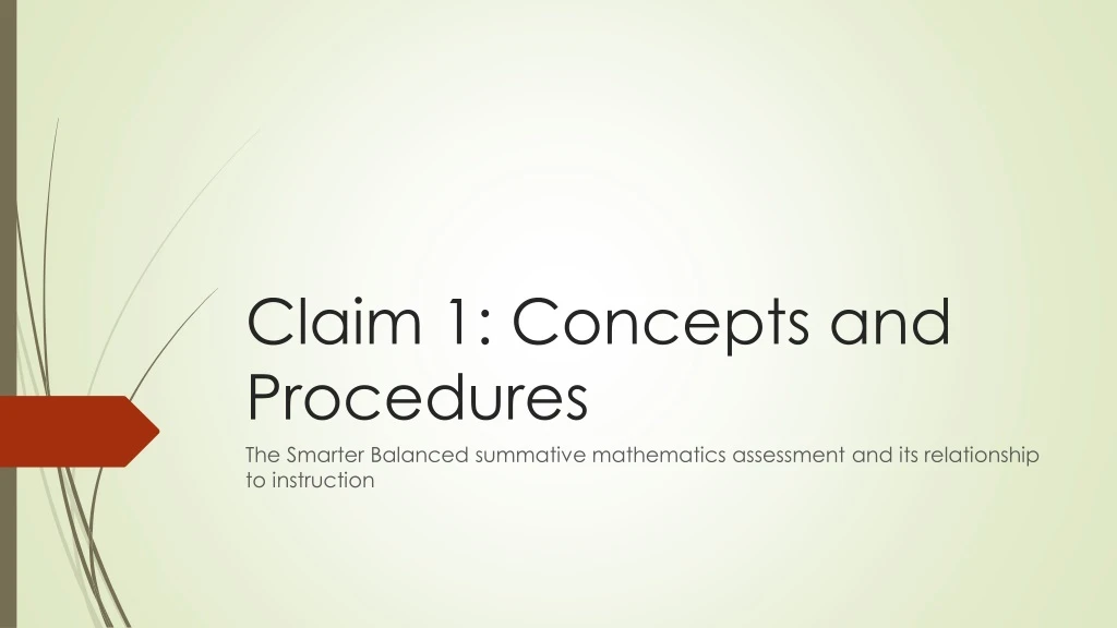 claim 1 concepts and procedures