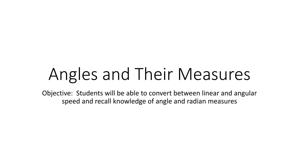 angles and their measures