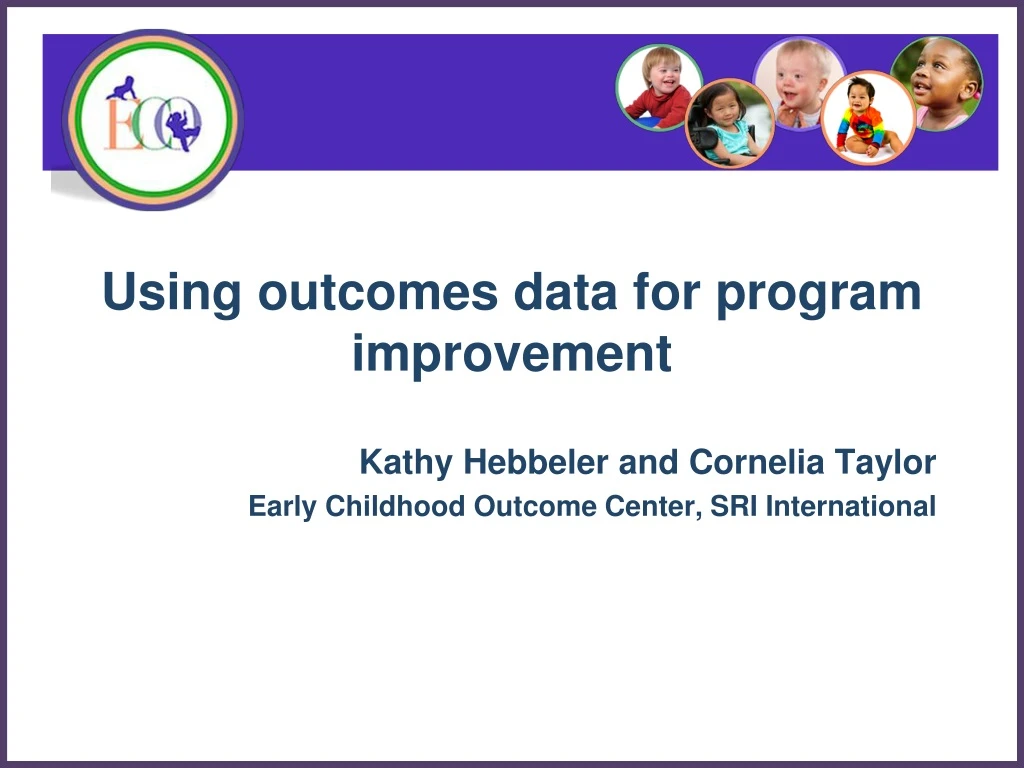 using outcomes data for program improvement