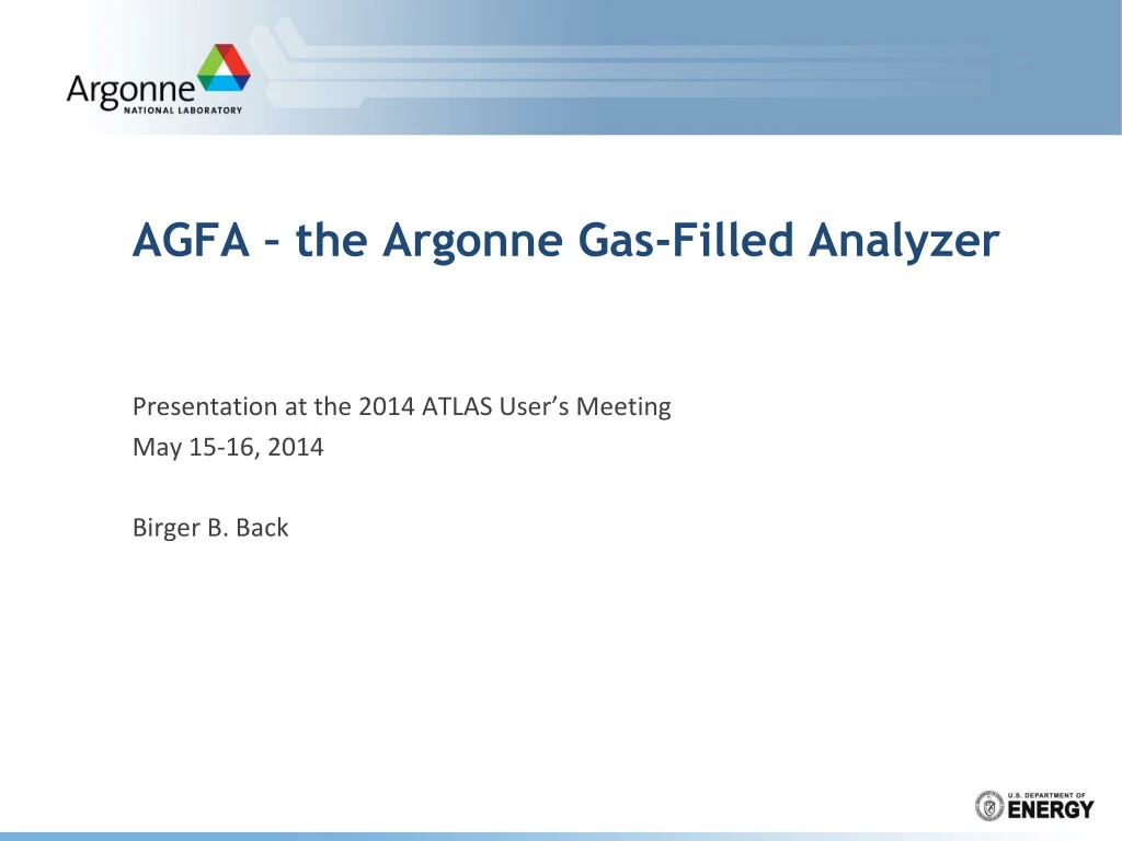 agfa the argonne gas filled analyzer
