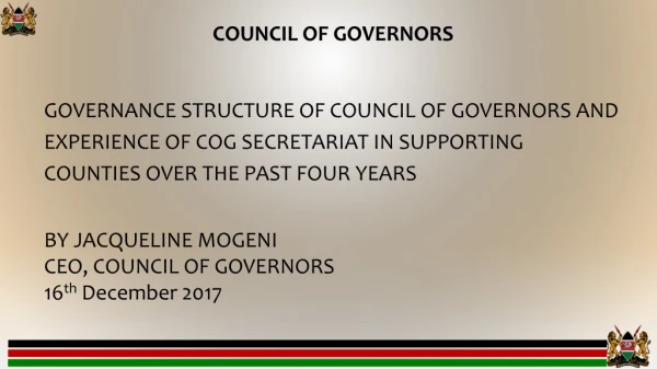 COUNCIL OF GOVERNORS