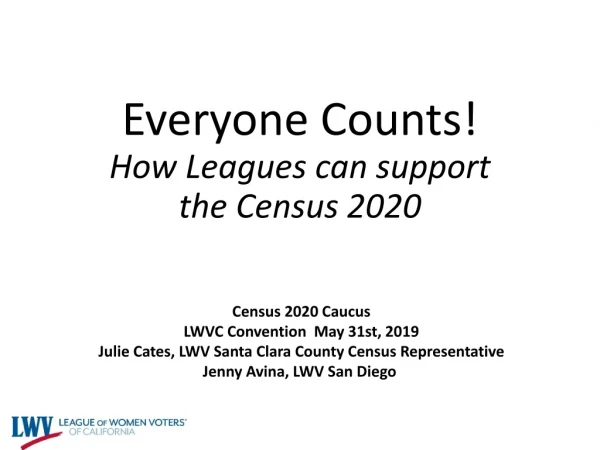 Everyone Counts! How Leagues can support the Census 2020