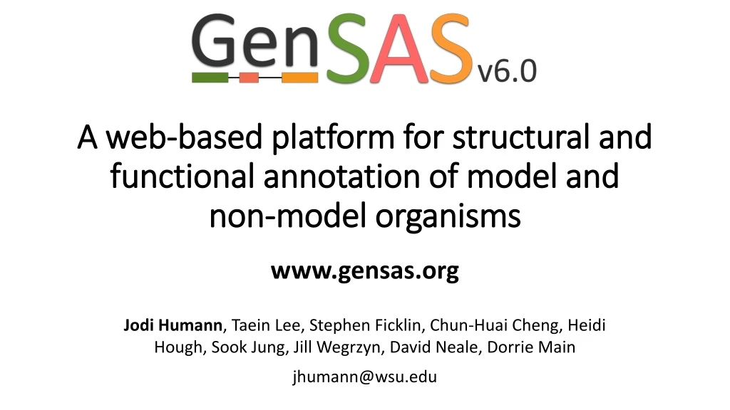 a web based platform for structural and functional annotation of model and non model organisms
