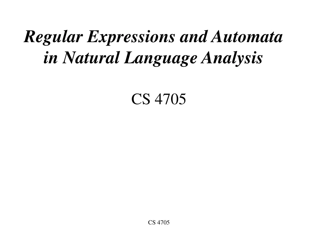 regular expressions and automata in natural language analysis