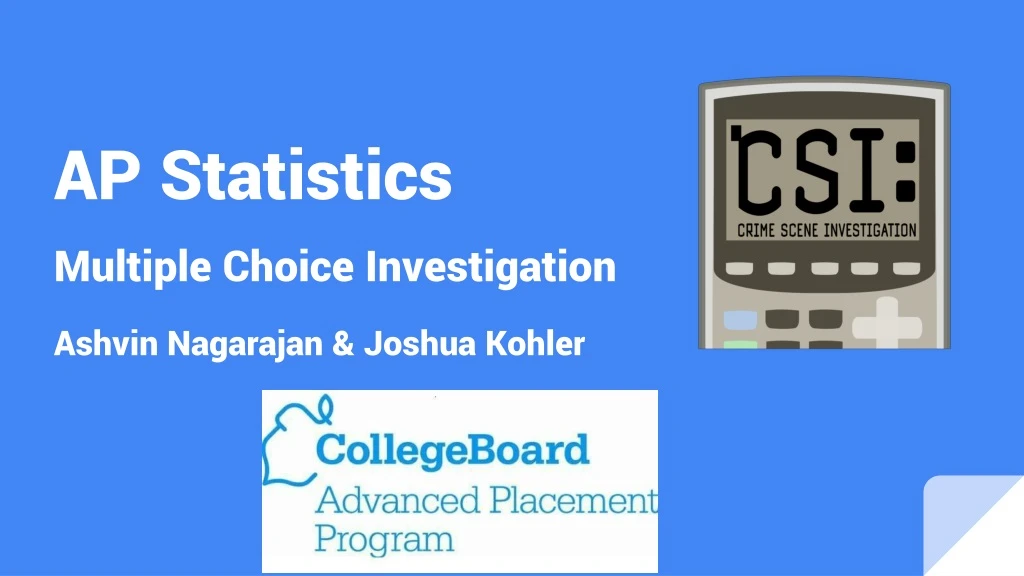 ap statistics multiple choice investigation