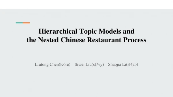 Hierarchical Topic Models and the Nested Chinese Restaurant Process