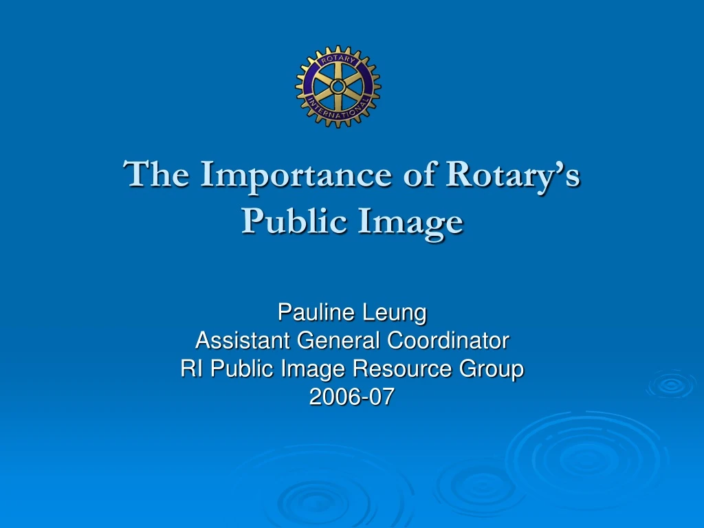 the importance of rotary s public image