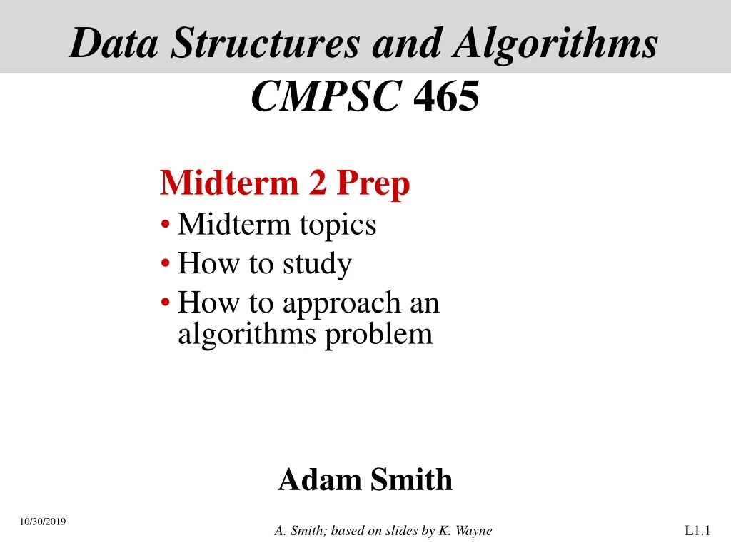 data structures and algorithms cmpsc 465
