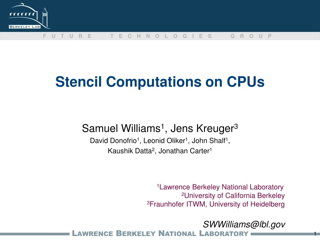 stencil computations on cpus