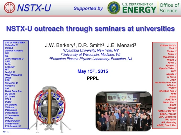 NSTX-U outreach through seminars at universities