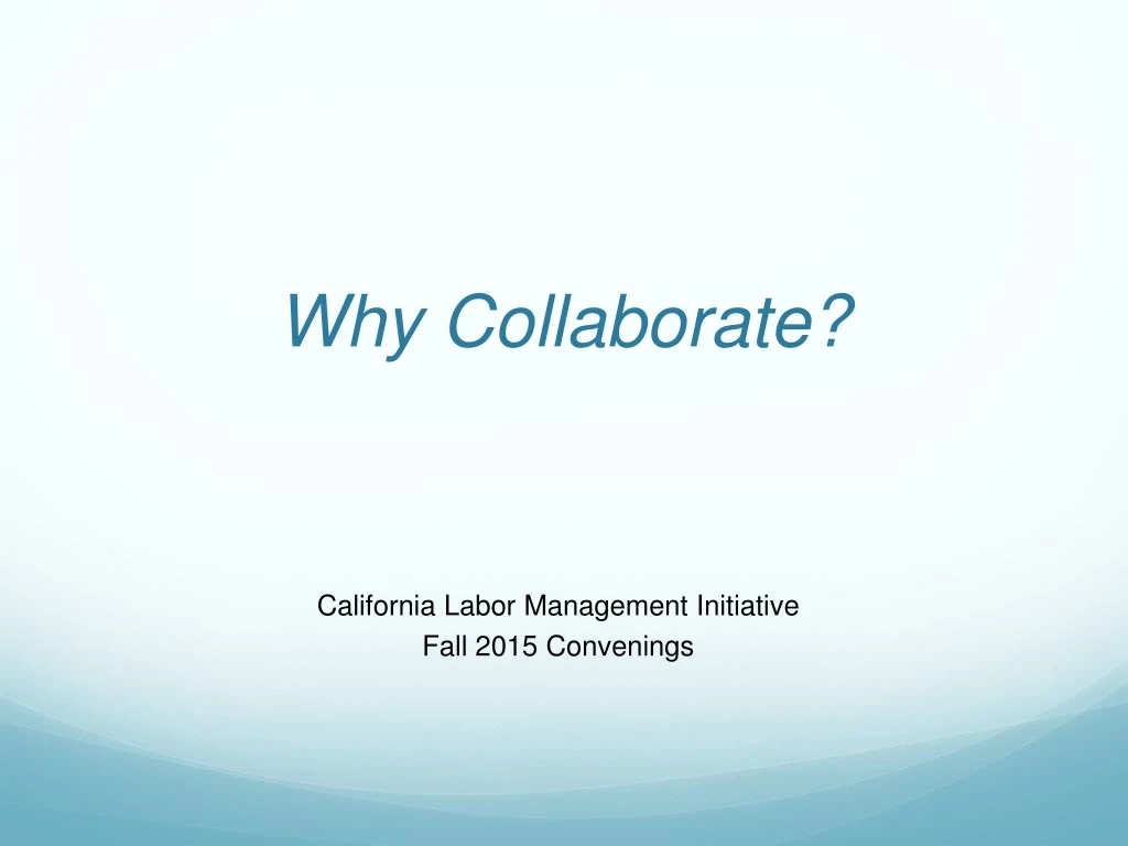 why collaborate