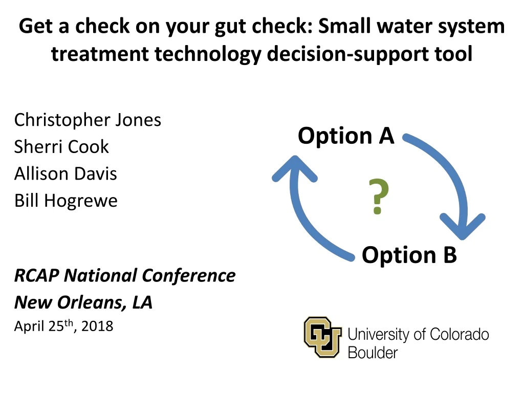 get a check on your gut check small water system