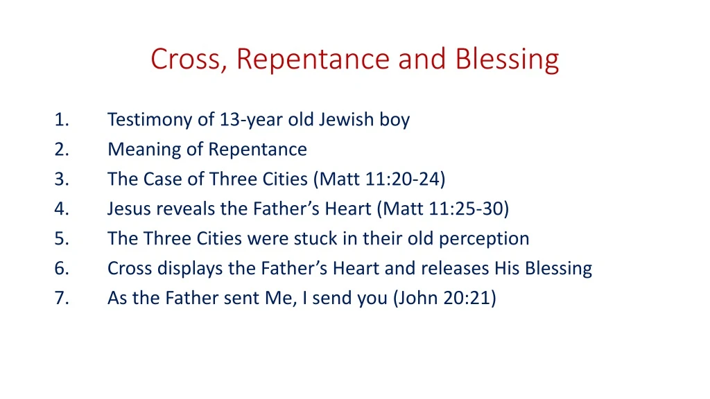 cross repentance and blessing