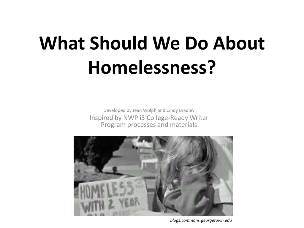 what should we do about homelessness